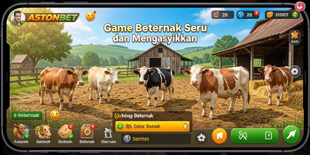 Tampilan antarmuka yang menarik untuk game Beternak ASTONBET.