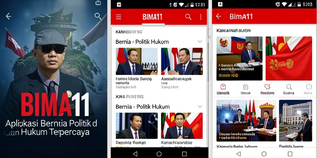 Antarmuka BIMA11 yang ramah pengguna menampilkan berita politik dan hukum terkini.