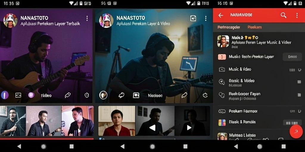 Antarmuka NANASTOTO yang sederhana dan intuitif untuk Perekam Layar.