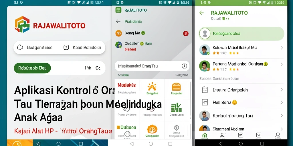 Antarmuka aplikasi RAJAWALITOTO untuk kontrol orang tua yang mudah digunakan.