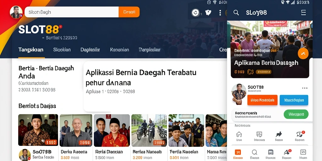 Tampilan antarmuka SLOT88 menampilkan berita daerah terkini dan informatif.