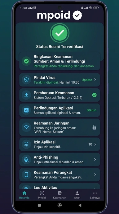 Tampilan kanal resmi mpoid